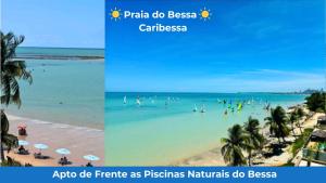 Apto Pé na Areia, Frente Mar 2 Quartos de Frente Para os Corais