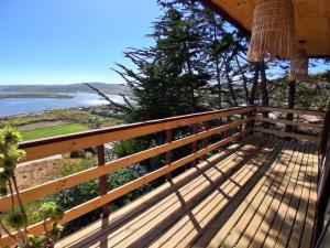 cabaña con vista al río