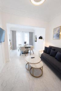 Modern apartment with living room and bedroom