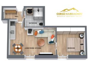 Mountain Apartment No 209-CORSO Harrachov, High Speed WI-FI, Ambilight smart TV, Netflix, YouTube, FREE parking, PRIVATE ski storage, "Ski-in Ski-out", HARRACHOVCARD