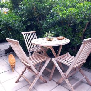 Parking, terrace and patio