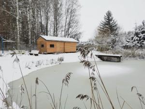 Domek w lesie nad stawem Sauna Balia Podlasie