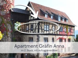 APARTMENT GRÄFIN ANNA - Rückzugsort für Freundetreffen in der historischen Hinterburg Schlitz - 2 Schlafzimmer, Altstadtlage, Garten, Aufzug, Hund willkommen