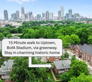 Walk to Uptown, BofA Stadium, beautiful neighborhood