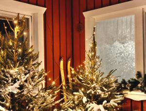 Red wooden house in Rovaniemi