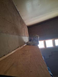 cabaña entre rio y montaña