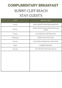 SUNNY CLIFF BEACH Stay