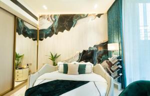 Binghatti Aurora, JVC Dubai - Unique Round Bed Experience with pool view
