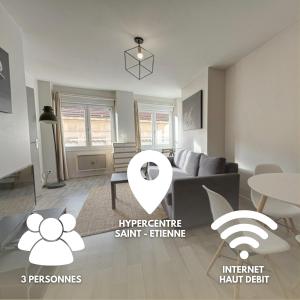 Appartement 4 pers - WiFi & bureau - Centre-ville Saint-Étienne