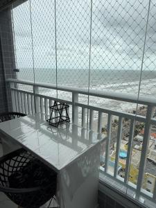 Piscina, Vista Mar & Churrasco em Apartamento Mongaguá