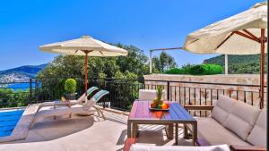 Kalkan 3 bedroom seaview villa with private pool hot tub