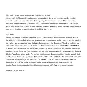 Atelier LEONHARDSZIMMER - Tolle Location in Stuttgarter Innenstadt