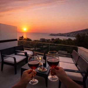 Blue Horizon And Seaside Serenity