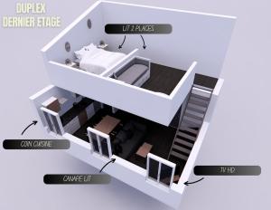 Marseille Mood II - Centre ville - calme - Duplex - 5 couchages - cuisine complète