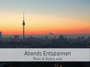 Rheinblick7 Neuss - Spektakulärer Blick auf die Düsseldorfer Skyline - Ruhig Modern Privatparkplatz Aufzug - Top Anbindung an Messe Flughafen Hauptbahnhof