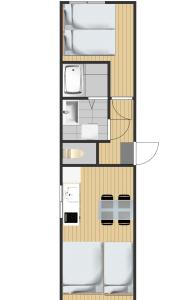 One room in a newly built condominium