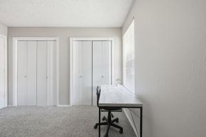 Comfortable layout with fireplace and dining area