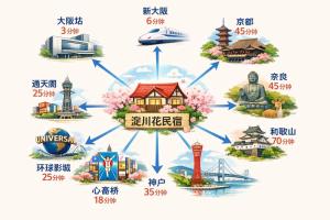 Umeda Yodogawa Cozy Home 101 步行到JR站5分钟 大阪梅田1站 新大阪2站 京都神户直达 USJ地铁25分钟