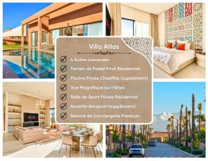 Villa Atlas - Luxe - 4 Suites Modernes - Fitness - Piscine Chauffée - Terrain de Padel - Vue Montagne