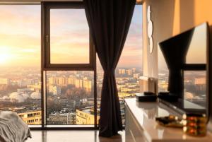 ANS Hanza Tower Apartment 15th floor with city view, swimming pool area with saunas, viewing terrace