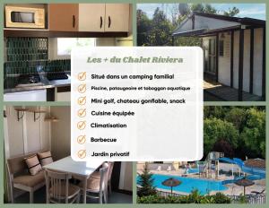 Chalet familial style Bali dans camping avec piscine