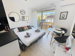 Bright and vast studio terrace easy parking Cannes heart of town 1 mn