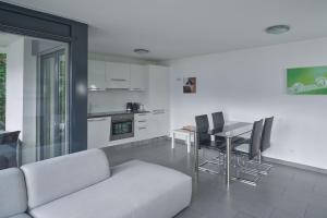 Modern apartment with lake view and garden