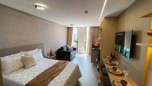 AQ210-Belíssimo Flat p5 pessoas,1 quadra do mar