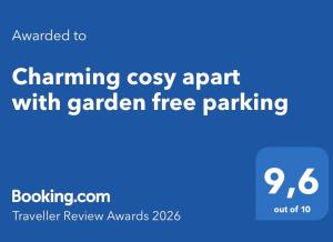 Charming cosy apart with garden free parking