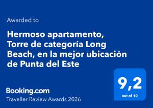 Hermoso apartamento, Torre de categoría Long Beach, en la mejor ubicación de Punta del Este