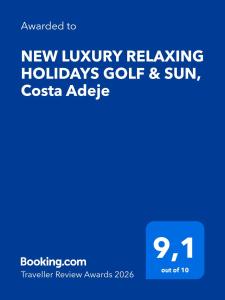 NEW LUXURY RELAXING HOLIDAYS GOLF & SUN, Costa Adeje, Tenerife
