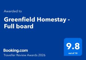 Greenfield Homestay -Full board