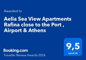 Aelia Sea View Apartments Rafina close to the Port , Airport & Athens