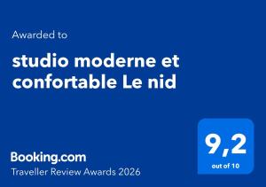 studio moderne et confortable Le nid