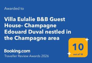 Villa Eulalie B&B Guest House- Champagne Edouard Duval nestled in the Champagne area