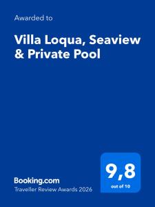 Villa Loqua, Seaview & Private Pool