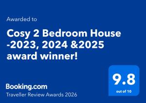 Cosy 2 Bedroom House -2023, 2024 &2025 award winner!