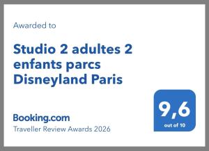 Studio 2 adultes 2 enfants parcs Disneyland Paris