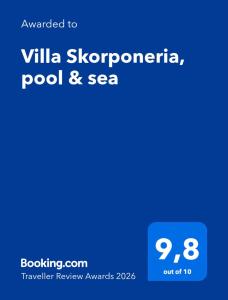 Villa Skorponeria, pool & sea