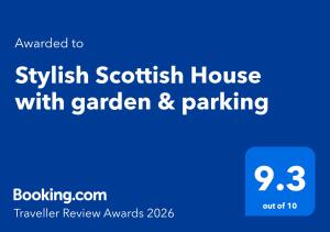 Stylish Scottish House with garden & parking