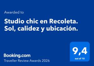 Studio chic en Recoleta. Sol, calidez y ubicación.