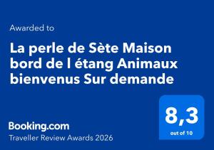 La perle de Sète Maison bord de l étang Animaux bienvenus Sur demande