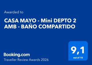 CASA MAYO - Mini DEPTO 2 AMB - BAÑO COMPARTIDO