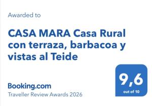 CASA MARA Casa Rural con terraza, barbacoa y vistas al Teide