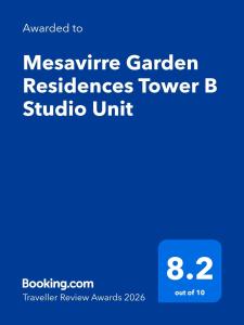 Mesavirre Garden Residences Tower B Studio Unit