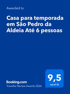 Casa para temporada em São Pedro da Aldeia Até 6 pessoas