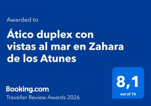 Ático duplex con vistas al mar en Zahara de los Atunes