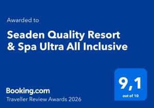 Seaden Quality Resort & Spa UltraInclusive
