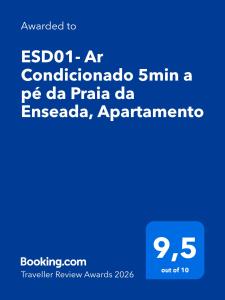 ESD01- Ar Condicionado 5min a pé da Praia da Enseada, Apartamento