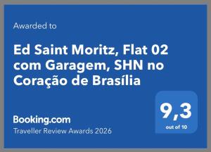 Ed Saint Moritz, Flat 02 com Garagem, SHN no Coração de Brasília